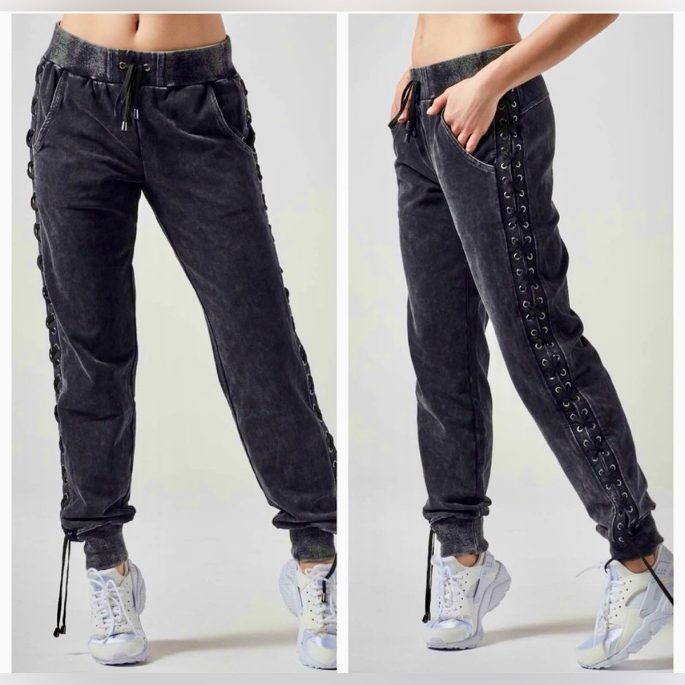 Sexy and comfy! Blanc Noir Vintage washed lace up joggers, pants.